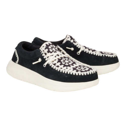 Wendy Comf Suede Crochet – Black/Multi - Image 3