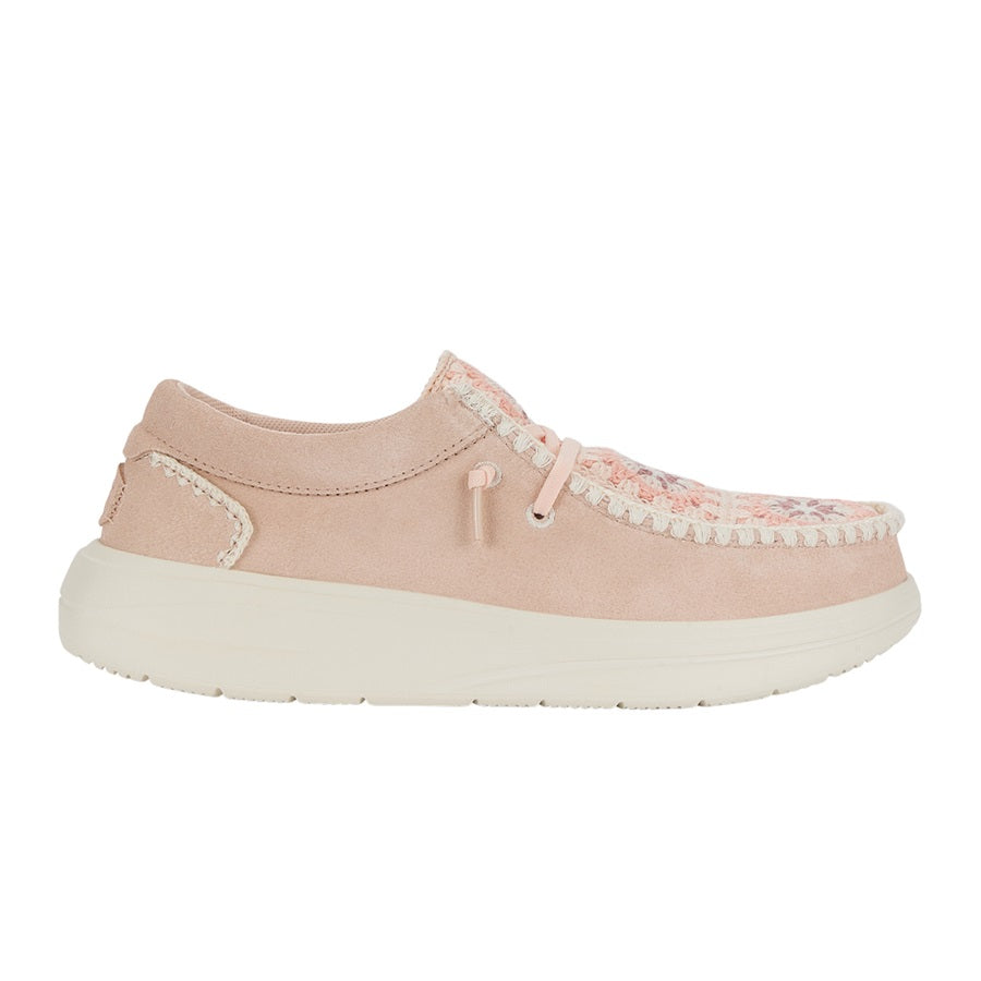 Wendy Comf Suede Crochet – Pale Pink/Multi - Image 9