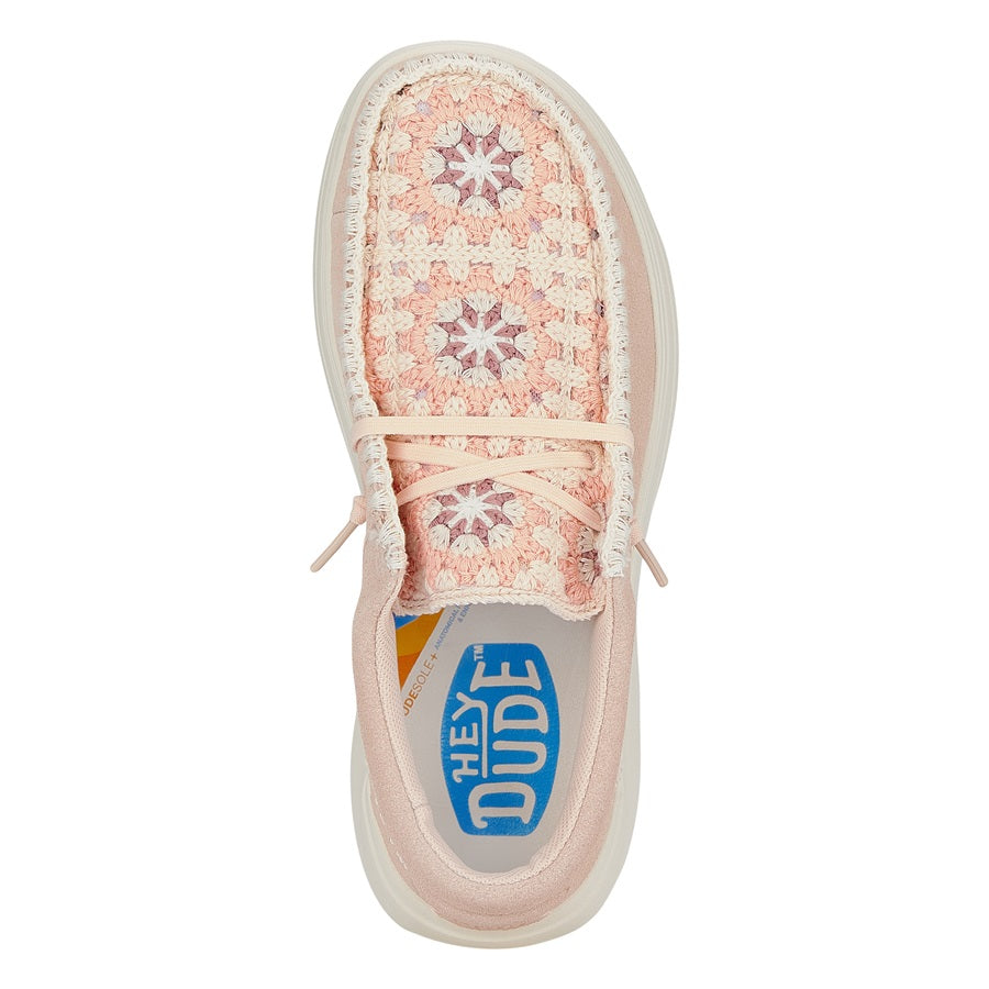 Wendy Comf Suede Crochet – Pale Pink/Multi - Image 7
