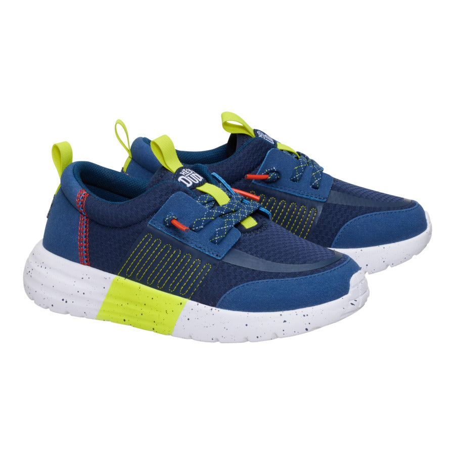 Sirocco Play Youth Sport Stripe – Navy/Lime - Image 2