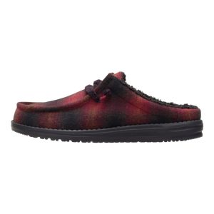 Wally Slip Cozy Plaid – Red Plaid/Black